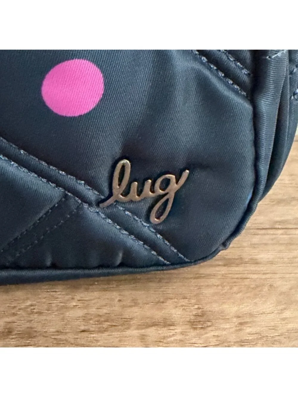 NWT Lug Carousel XL 2 Crossbody Bag Multi-Dots Navy w/Shoulder Strap MSRP $70